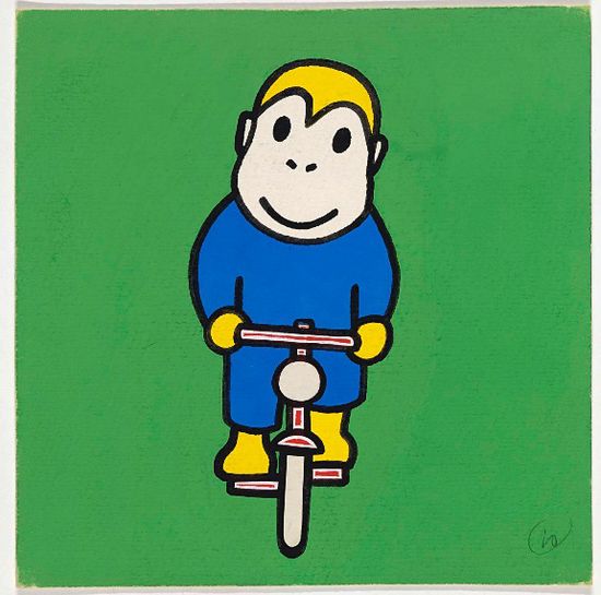 嘿嘿,这个长得是不是有点像米菲,是的,这只猴子迪克-布鲁纳的作品,名为《马戏团的猴子》。