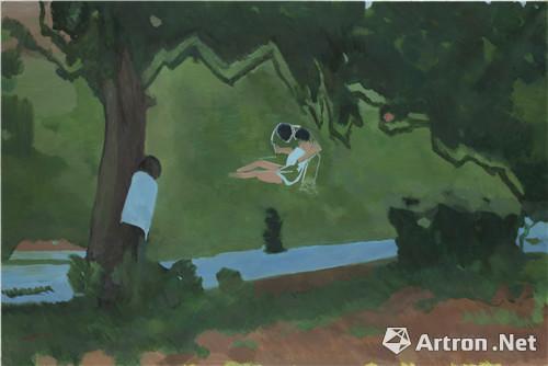 偷窥1,布面油画,100x150cm,2015