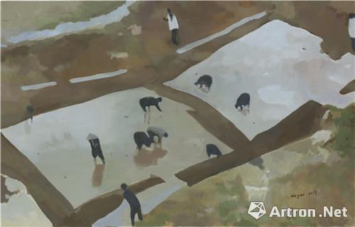 耕种,布面油画,90x140cm,2015