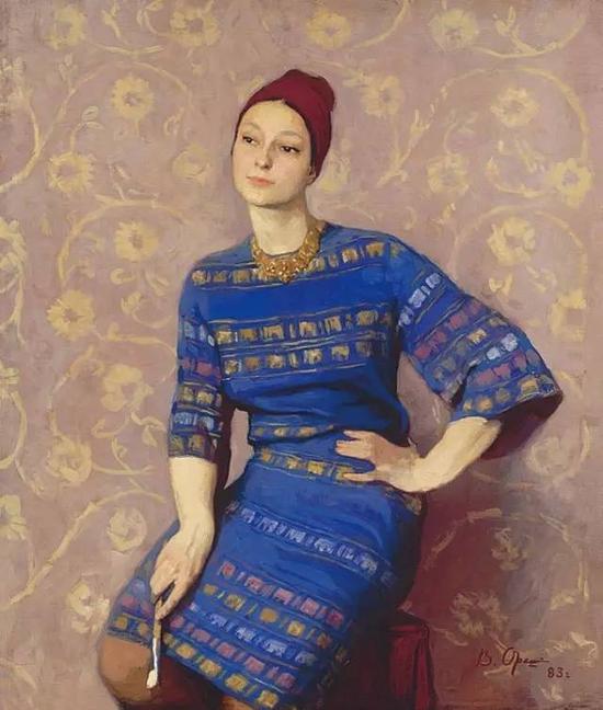  ����ʲ��Ʒ�  �� Ů������Ф��  114x97cm  1983�� 

